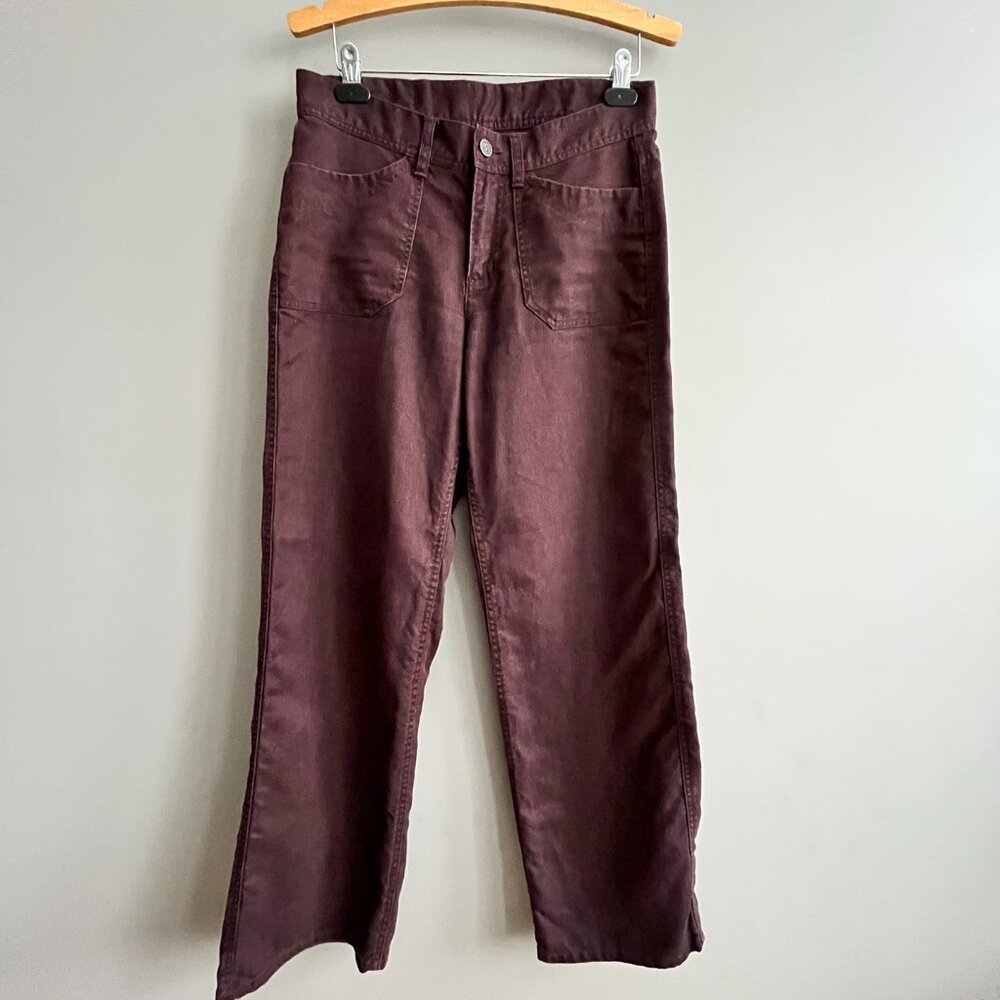 Patagonia Womens Rhythm Hemp Denim Wide Leg Pant in Plum Size 8